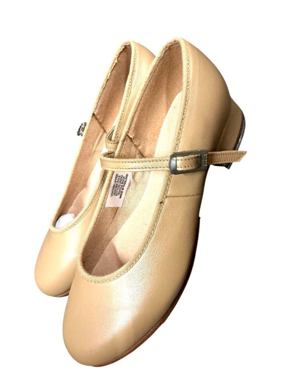 Bloch Tan Tap-On Leather Tap Shoes With Buckle Strap Size 4 New In Box